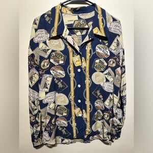 Vintage Moniga 100% Silk Blouse